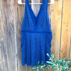 Free people peacock blue lace dress